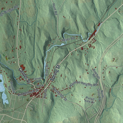 Close-up 1 of the Chatham, New York map artwork