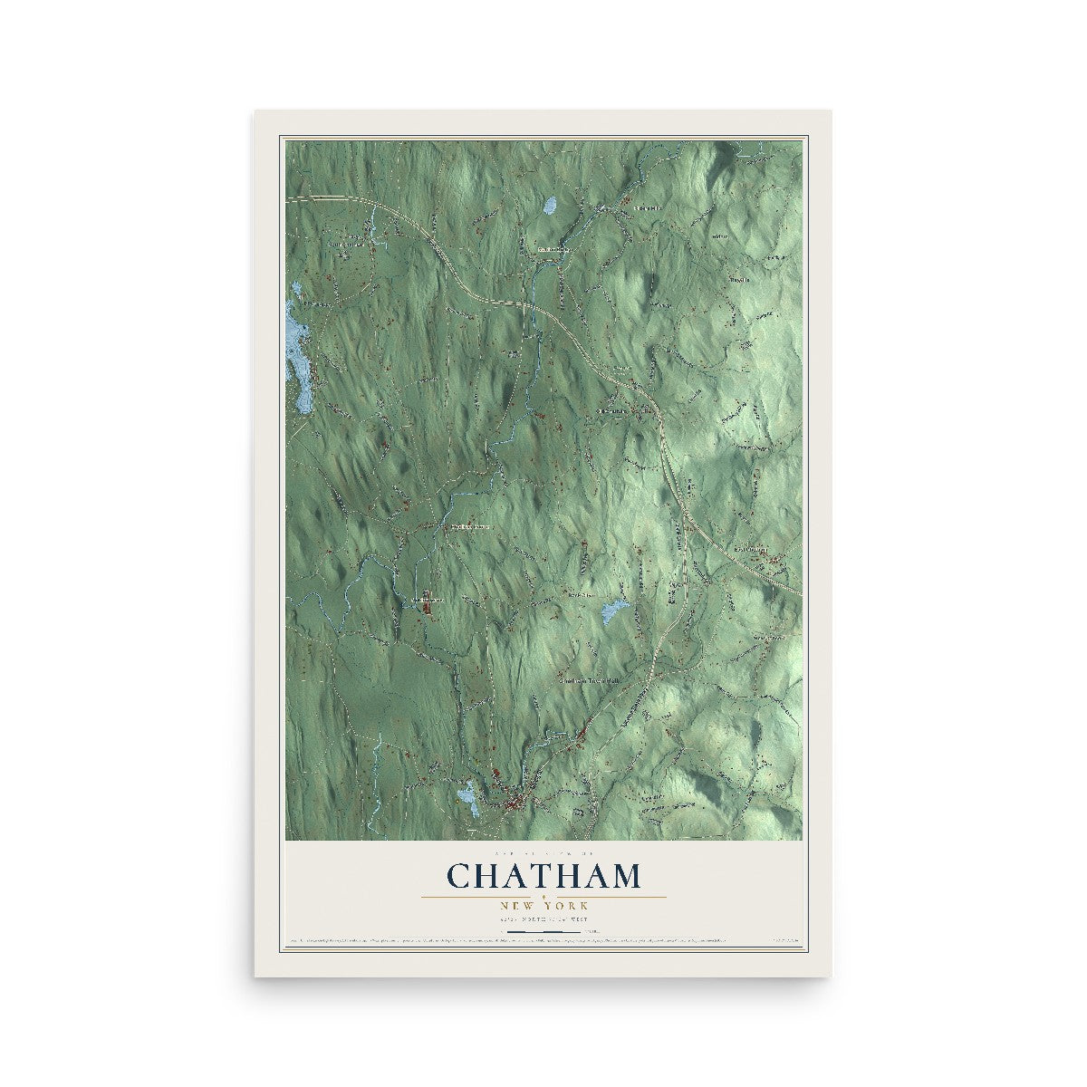 Chatham, New York map print, 12" x 18" Archival Matte Print mockup
