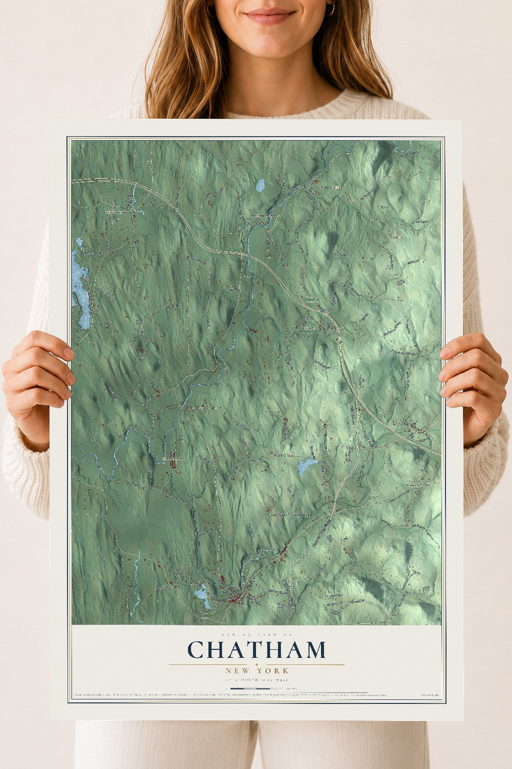 Chatham, New York map print, 18" x 24" Archival Matte Print mockup