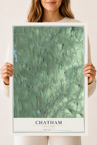 Chatham, New York map print, 18" x 24" Archival Matte Print mockup
