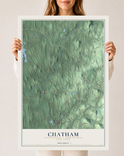 Chatham, New York map print, 24" x 36" Archival Matte Print mockup