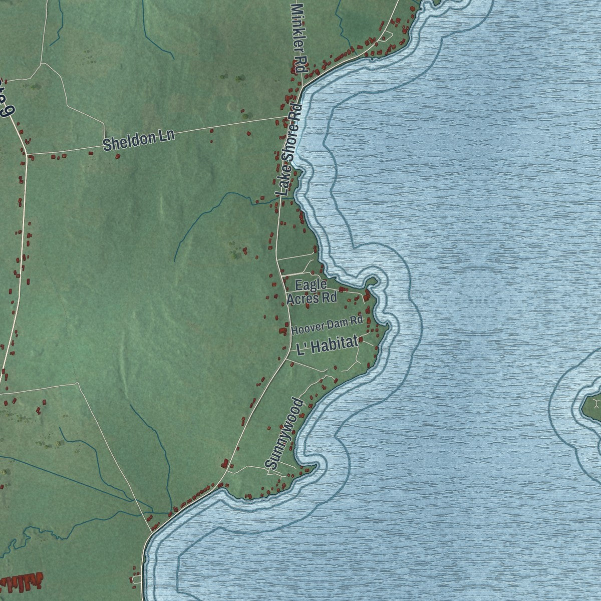 Close-up 1 of the Chazy, New York map artwork