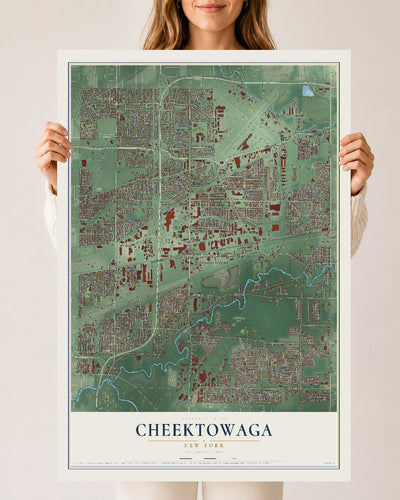 Cheektowaga, New York map print, 24" x 36" Archival Matte Print mockup
