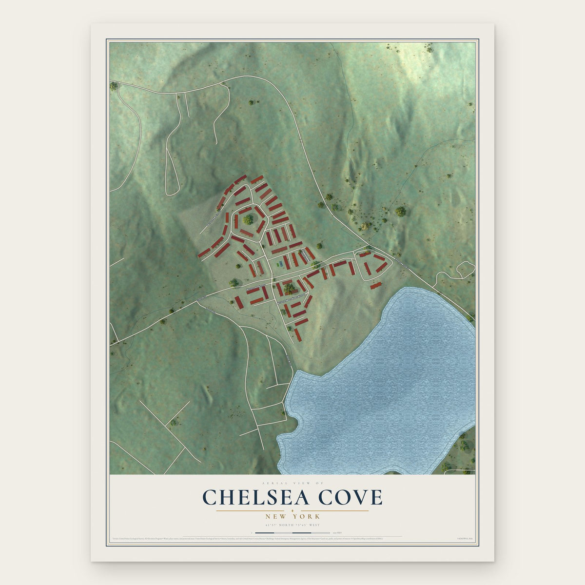 Chelsea Cove, New York map print, the full design