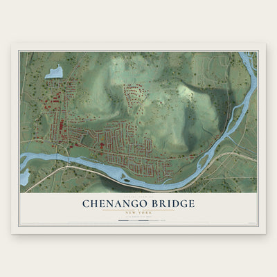 Chenango Bridge, New York map print, the full design