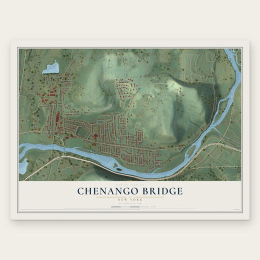 Chenango Bridge, New York map print, the full design