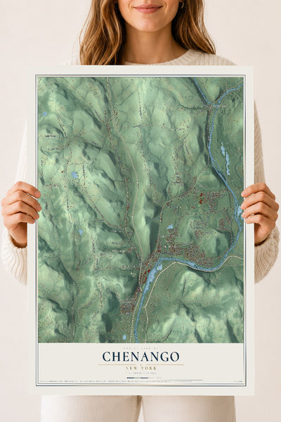 Chenango, New York map print, 18" x 24" Archival Matte Print mockup