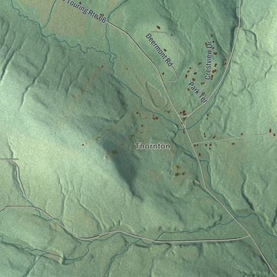 Close-up 1 of the Cherry Creek, New York map artwork