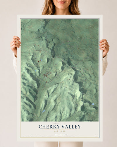 Cherry Valley, New York map print, 24" x 36" Archival Matte Print mockup