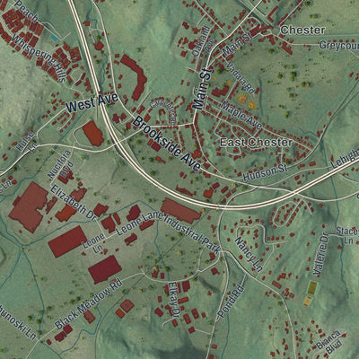 Close-up 1 of the Chester Town (Orange County), New York map artwork