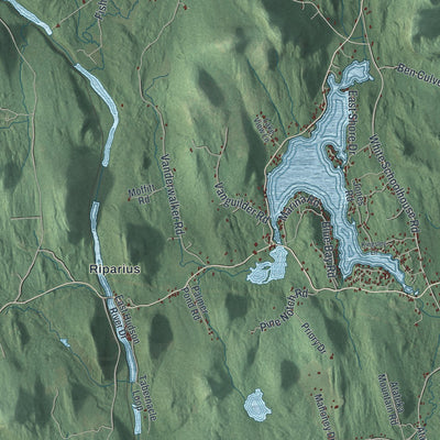 Close-up 2 of the Chester Town (Warren County), New York map artwork