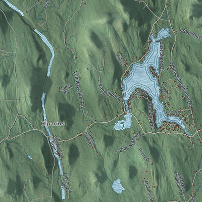 Second close-up of the map of Chester, Warren County, New York print showing more streets and buildings
