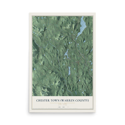 Chester Town (Warren County), New York map print, 12" x 18" Archival Matte Print mockup