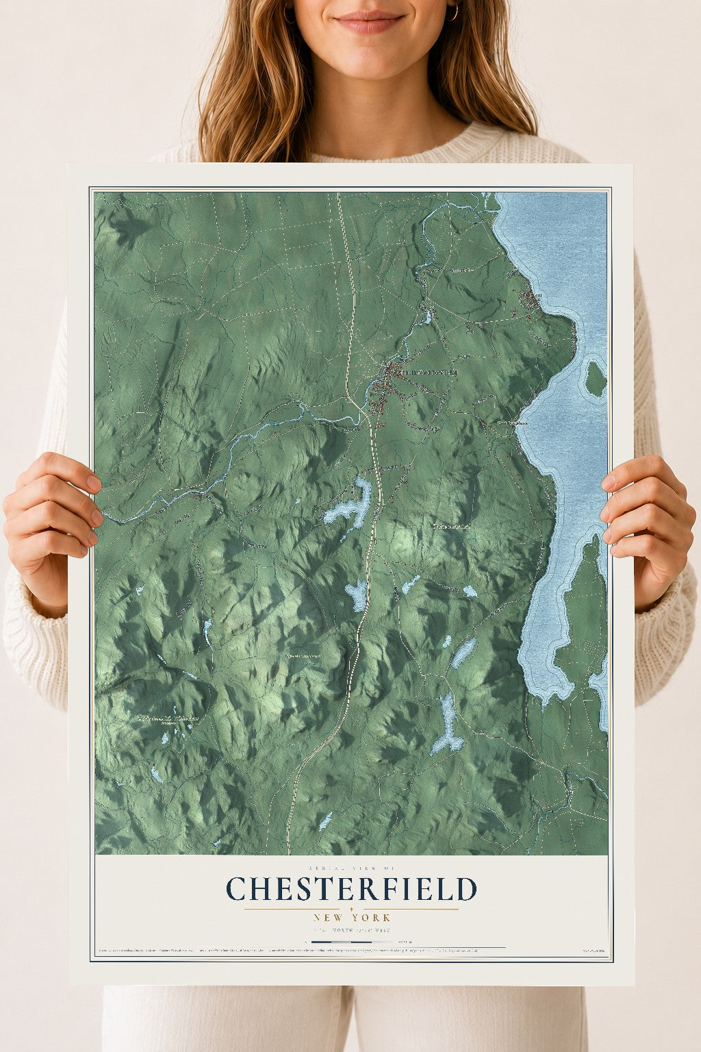 Chesterfield, New York map print, 18" x 24" Archival Matte Print mockup