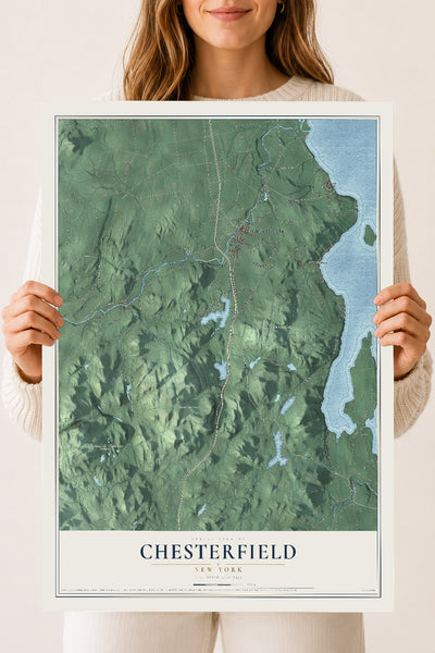 Chesterfield, New York map print, 18" x 24" Archival Matte Print mockup