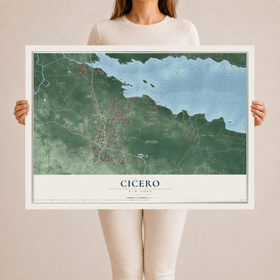 Cicero, New York map print, 24" x 36" Archival Matte Print mockup