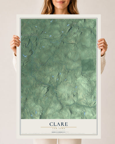 Clare, New York map print, 24" x 36" Archival Matte Print mockup