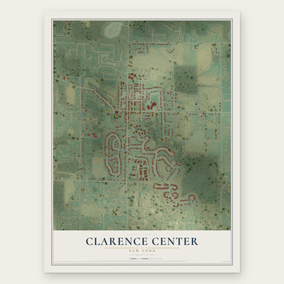 Clarence Center, New York map print, the full design