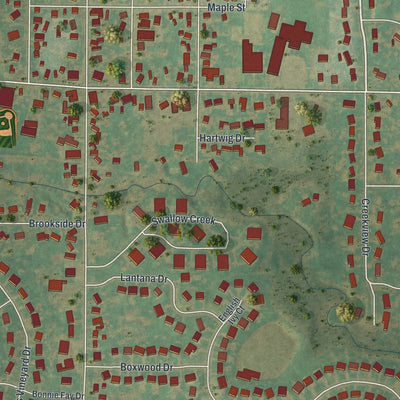 Close-up of the map of Clarence Center, New York print showing street and building detail