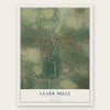 Clark Mills, New York map print, the full design