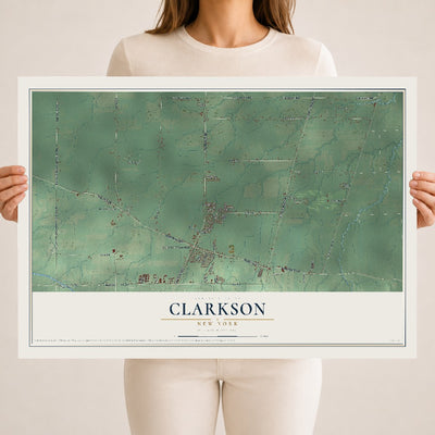 Clarkson, New York map print, 18" x 24" Archival Matte Print mockup