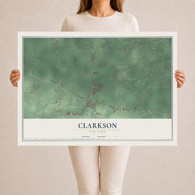 Clarkson, New York map print, 24" x 36" Archival Matte Print mockup