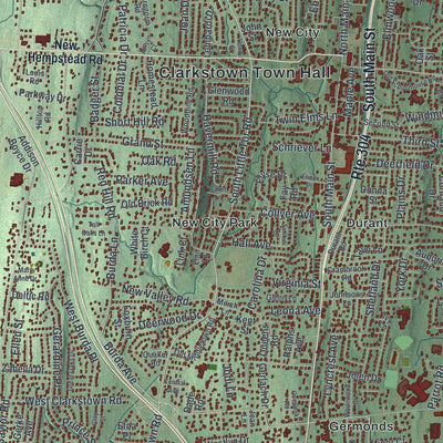 Close-up 1 of the Clarkstown, New York map artwork