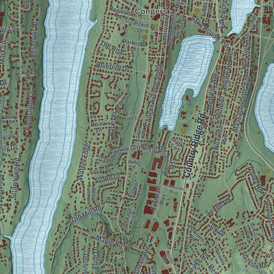 Close-up 2 of the Clarkstown, New York map artwork