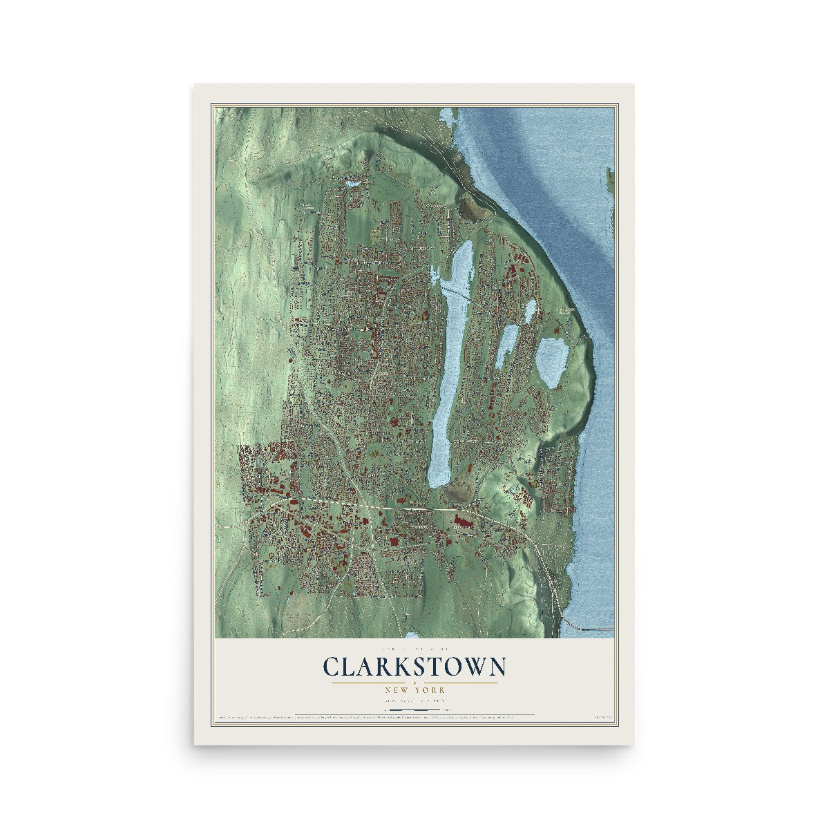 Clarkstown, New York map print, 12" x 18" Archival Matte Print mockup