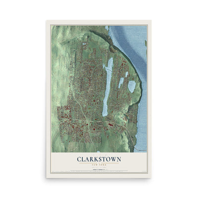 Clarkstown, New York map print, 12" x 18" Archival Matte Print mockup