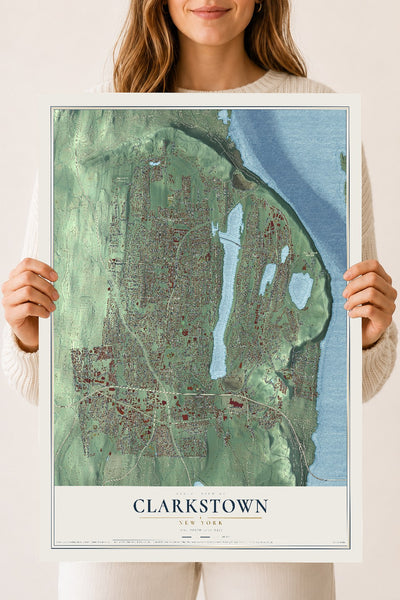 Clarkstown, New York map print, 18" x 24" Archival Matte Print mockup