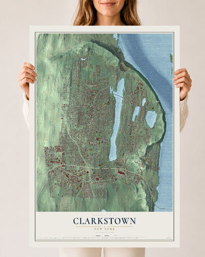 Clarkstown, New York map print, 24" x 36" Archival Matte Print mockup