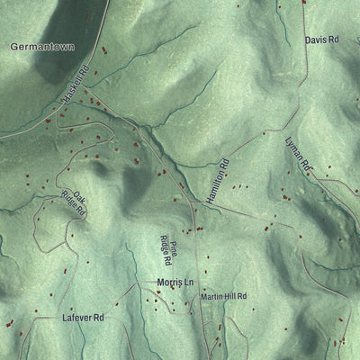 Close-up 1 of the Clarksville, New York map artwork