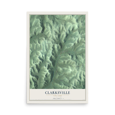 Clarksville, New York map print, 12" x 18" Archival Matte Print mockup