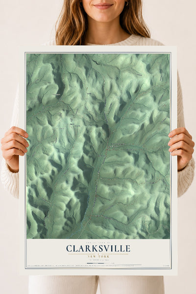 Clarksville, New York map print, 18" x 24" Archival Matte Print mockup
