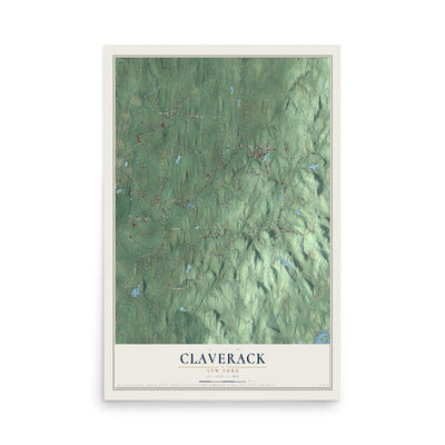 Claverack, New York map print, 12" x 18" Archival Matte Print mockup