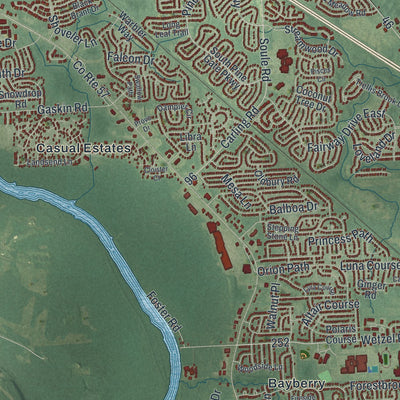 Close-up 2 of the Clay, New York map artwork