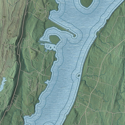 Close-up 2 of the Clermont, New York map artwork