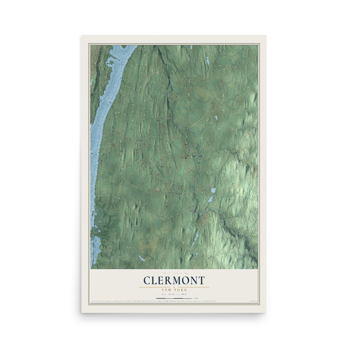 Clermont, New York map print, 12" x 18" Archival Matte Print mockup
