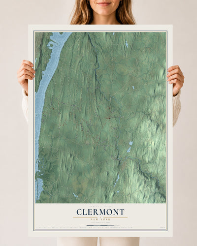 Clermont, New York map print, 24" x 36" Archival Matte Print mockup