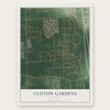 Clifton Gardens, New York map print, the full design