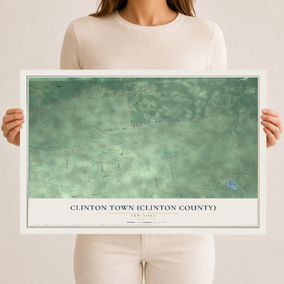 Clinton Town (Clinton County), New York map print, 12" x 18" Archival Matte Print mockup