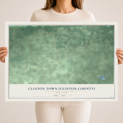 Clinton Town (Clinton County), New York map print, 18" x 24" Archival Matte Print mockup