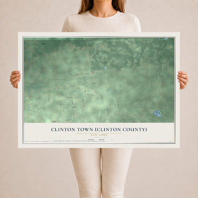 Clinton Town (Clinton County), New York map print, 24" x 36" Archival Matte Print mockup
