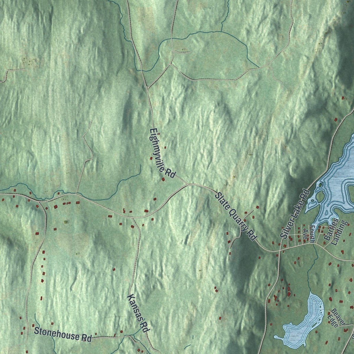 Close-up 2 of the Clinton Town (Dutchess County), New York map artwork