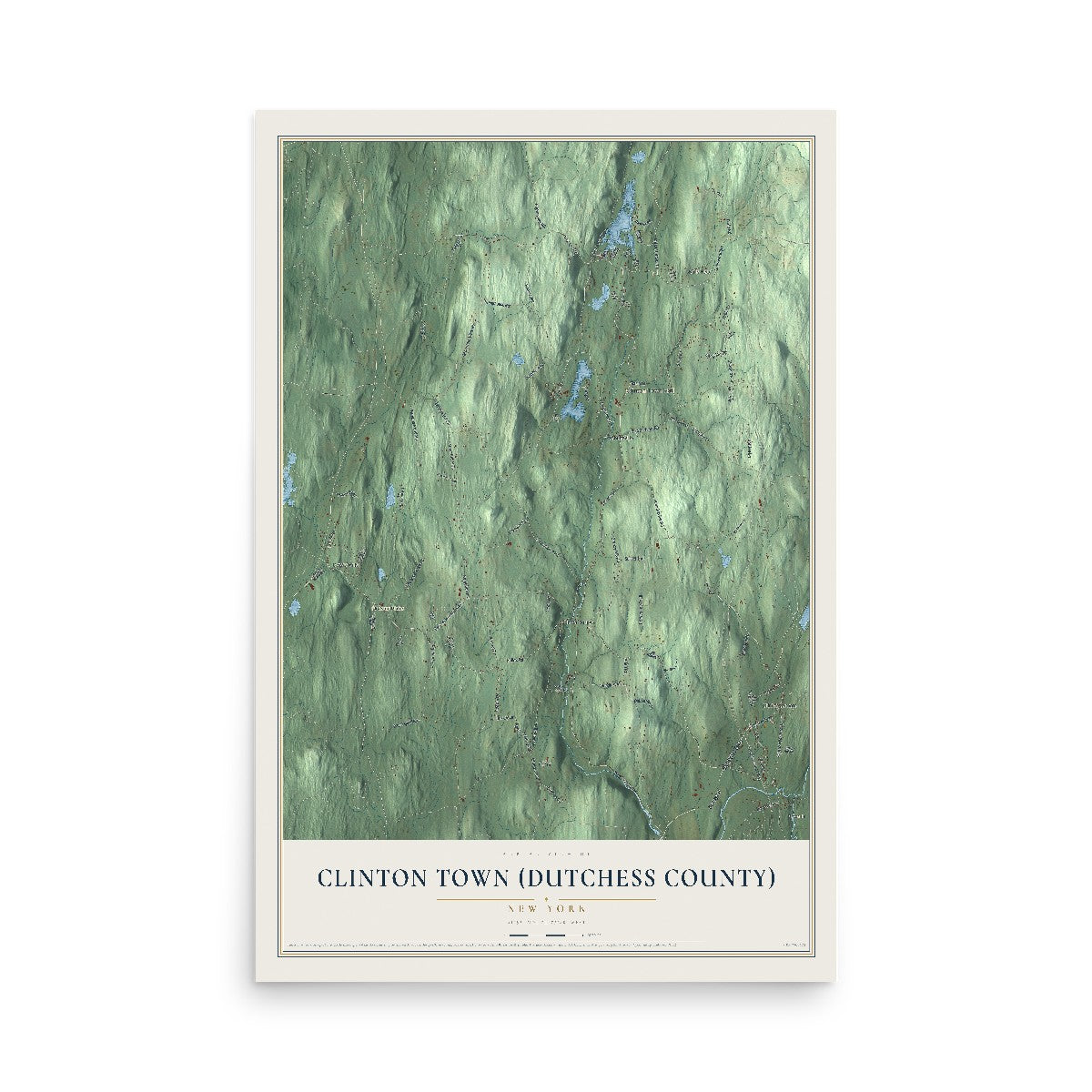 Clinton Town (Dutchess County), New York map print, 12" x 18" Archival Matte Print mockup