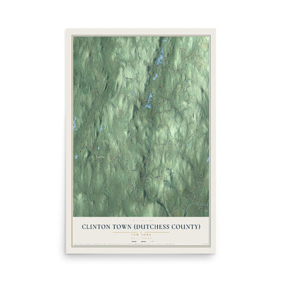 Clinton Town (Dutchess County), New York map print, 12" x 18" Archival Matte Print mockup