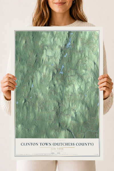 Clinton Town (Dutchess County), New York map print, 18" x 24" Archival Matte Print mockup