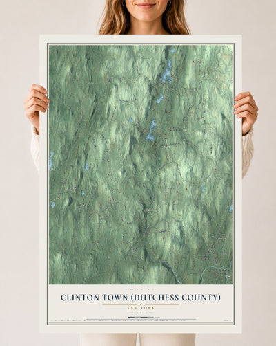 Clinton Town (Dutchess County), New York map print, 24" x 36" Archival Matte Print mockup