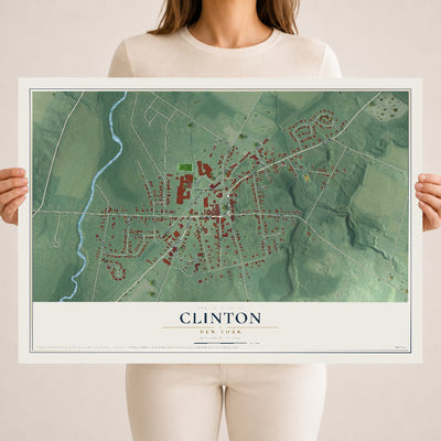 Clinton, New York map print, 18" x 24" Archival Matte Print mockup